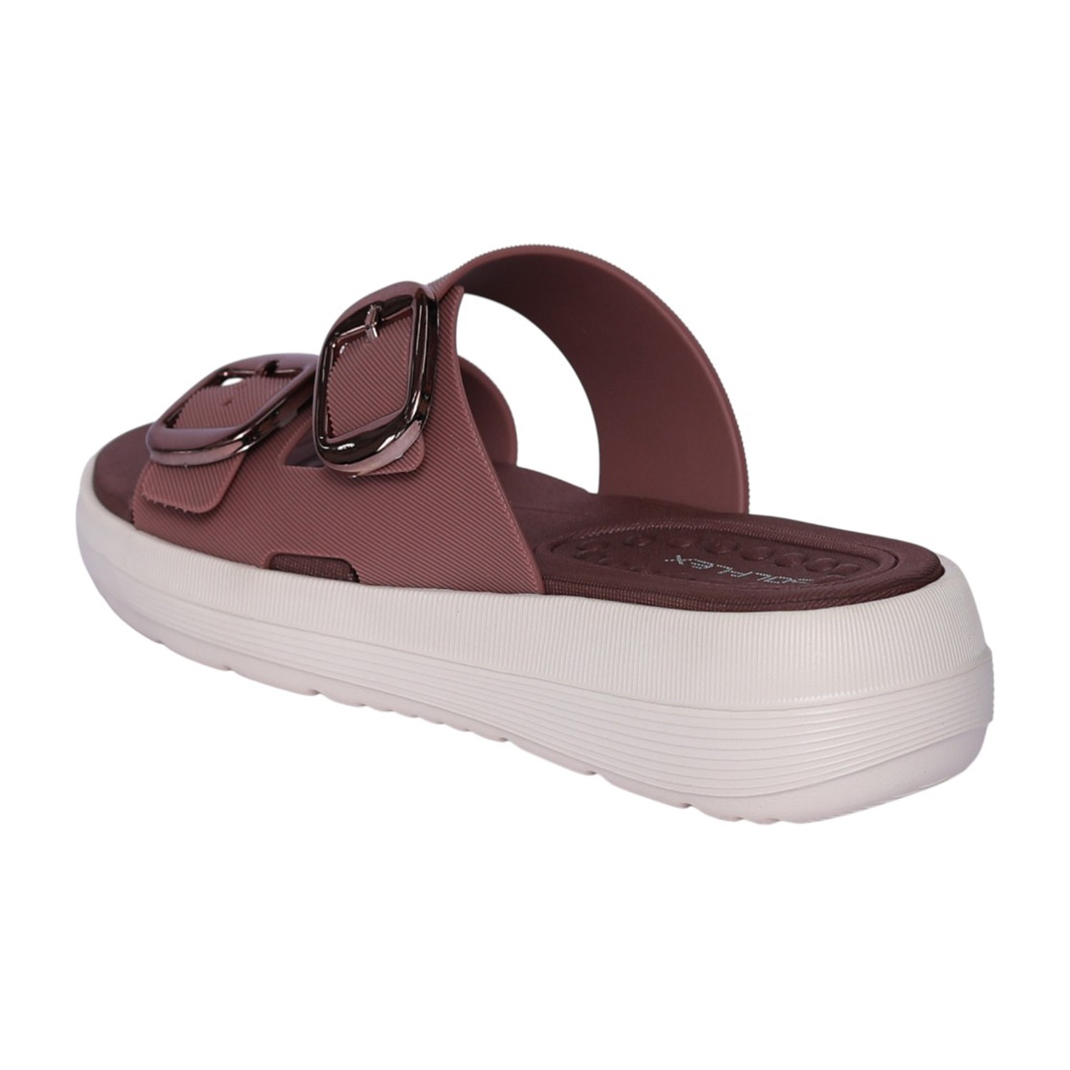 Women Dark Peach Double-Buckle Sandal