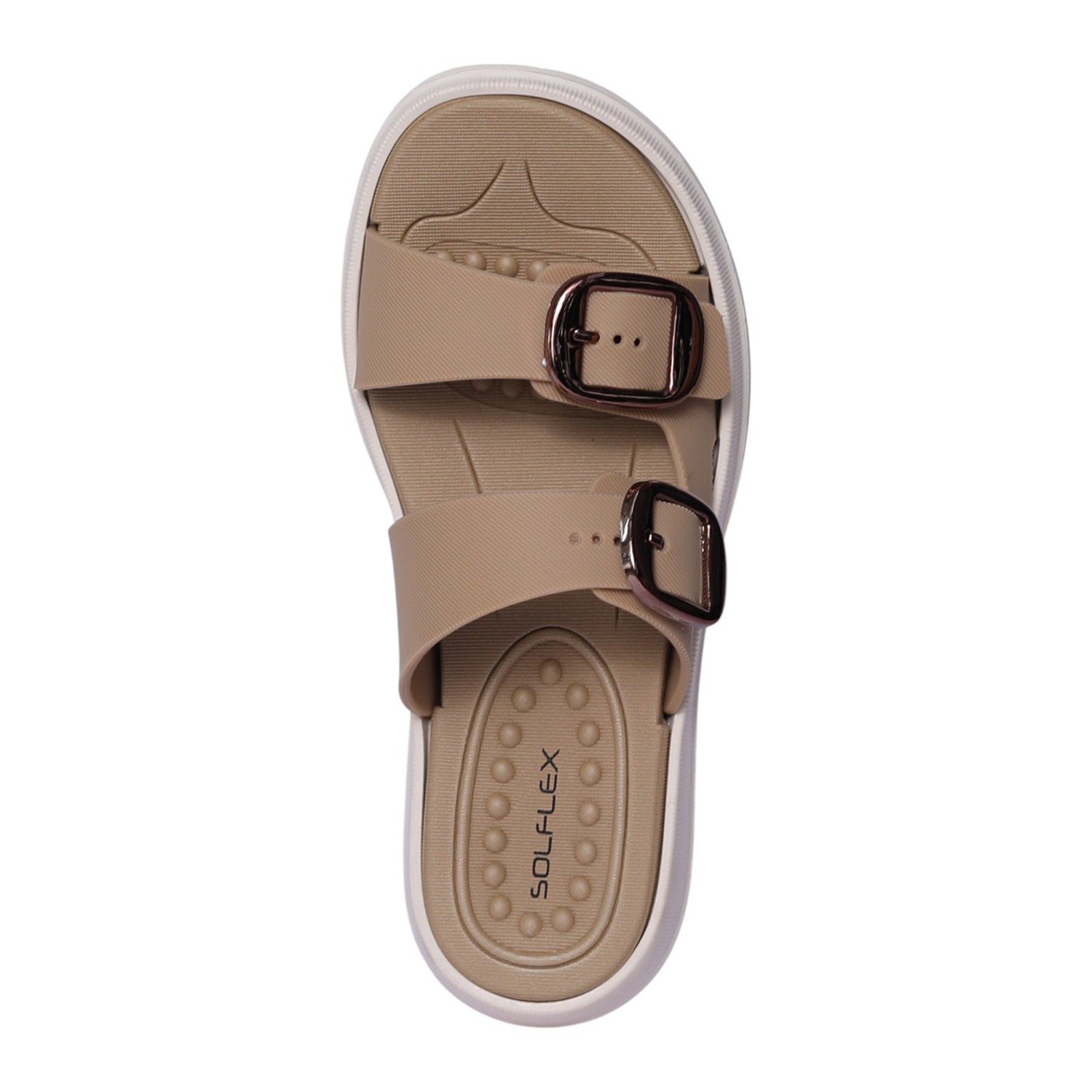 Women Khaki Double-Buckle Sandal