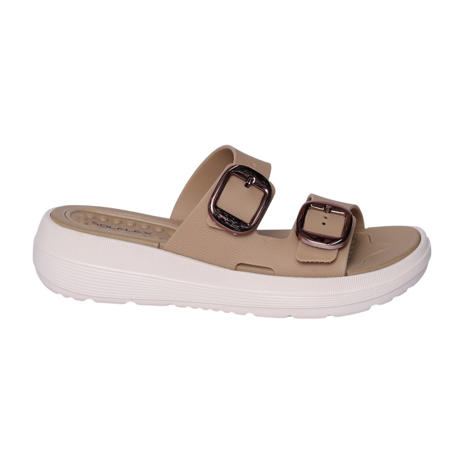 Women Khaki Double-Buckle Sandal