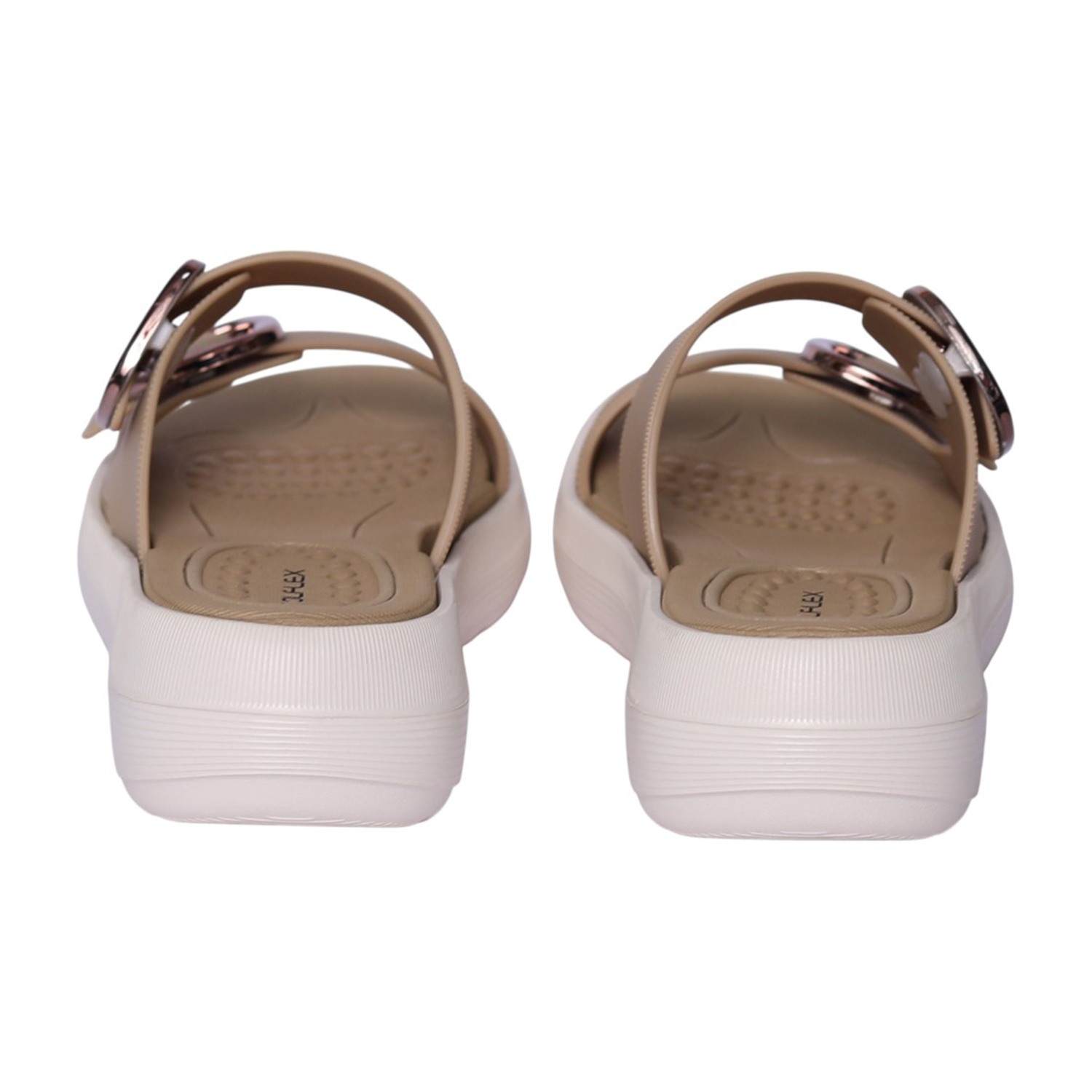Women Khaki Double-Buckle Sandal