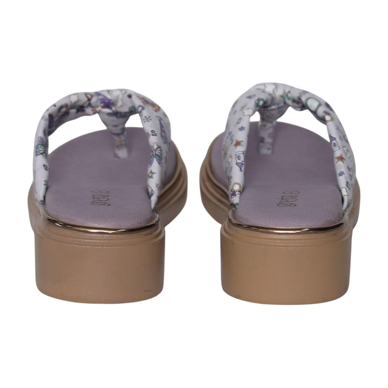 greta | Girls Purple Printed Toe-Post Sandals|6