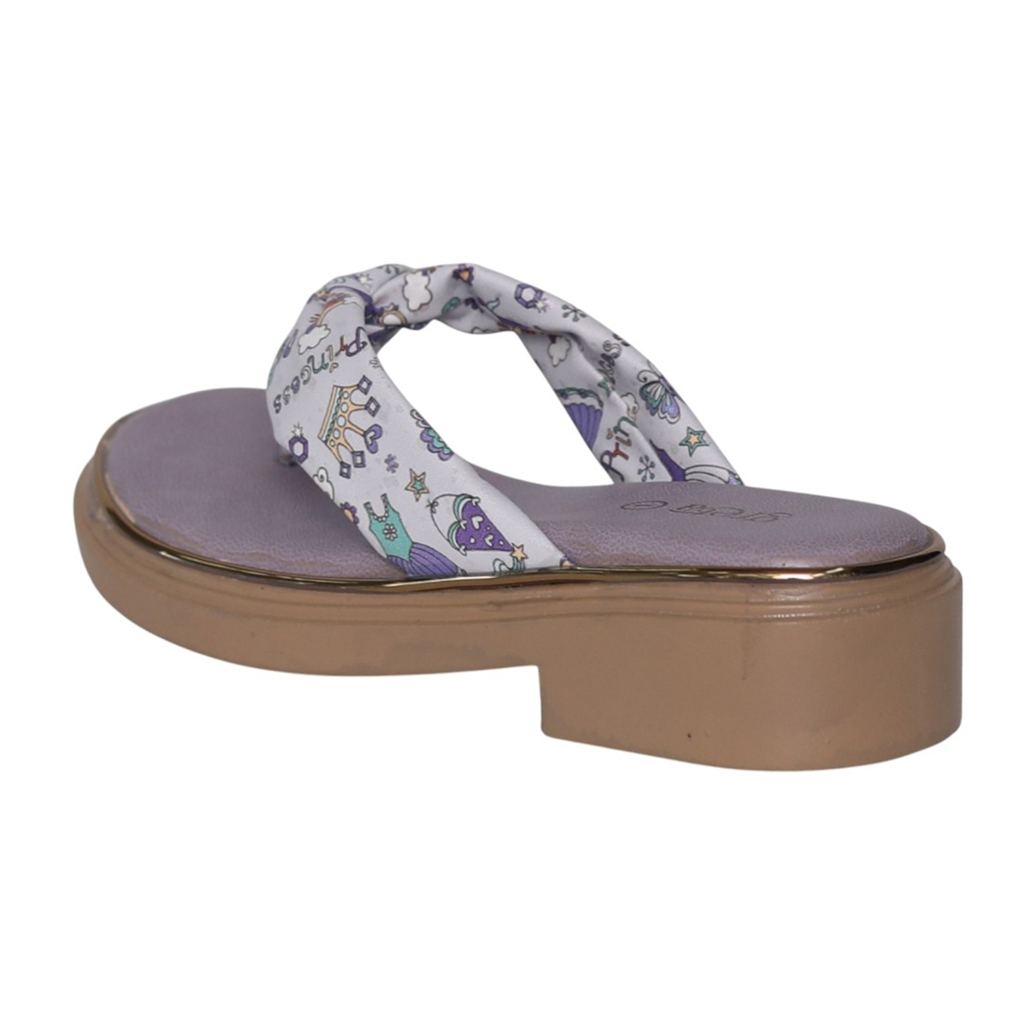 greta | Girls Purple Printed Toe-Post Sandals|4