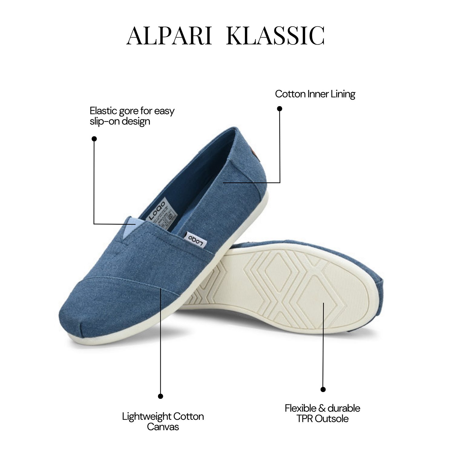 LoQo | Alpari Klassic Men's Coastal Blue Slip-ons|5