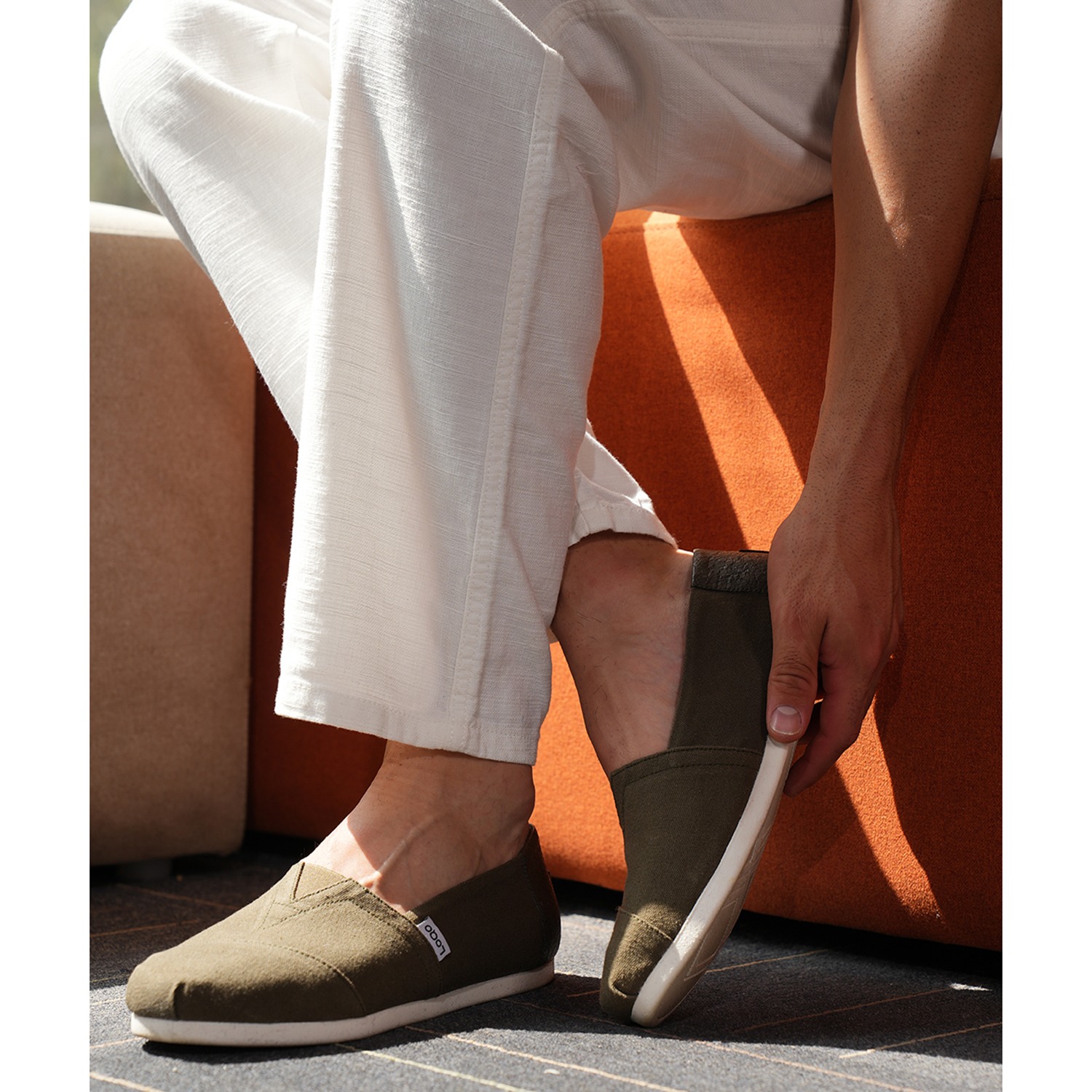 Alpari Go Men's Olive Slip-ons