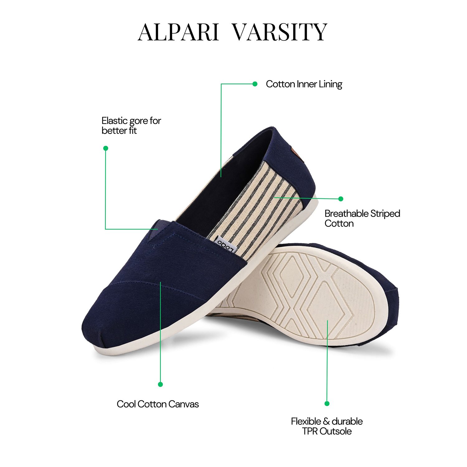 LoQo | Alpari Varsity Men's Navy Slip-ons|6