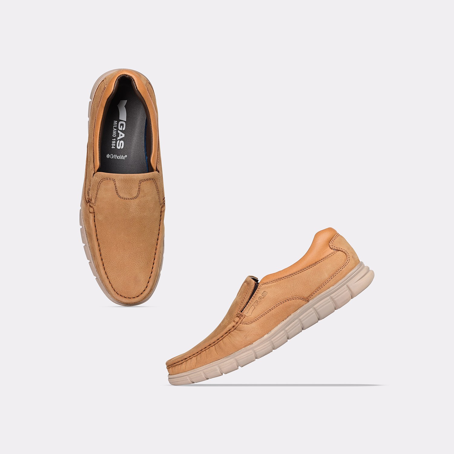 GAS | Men Aspen Mode Tan Coloured Casual Loafers|3