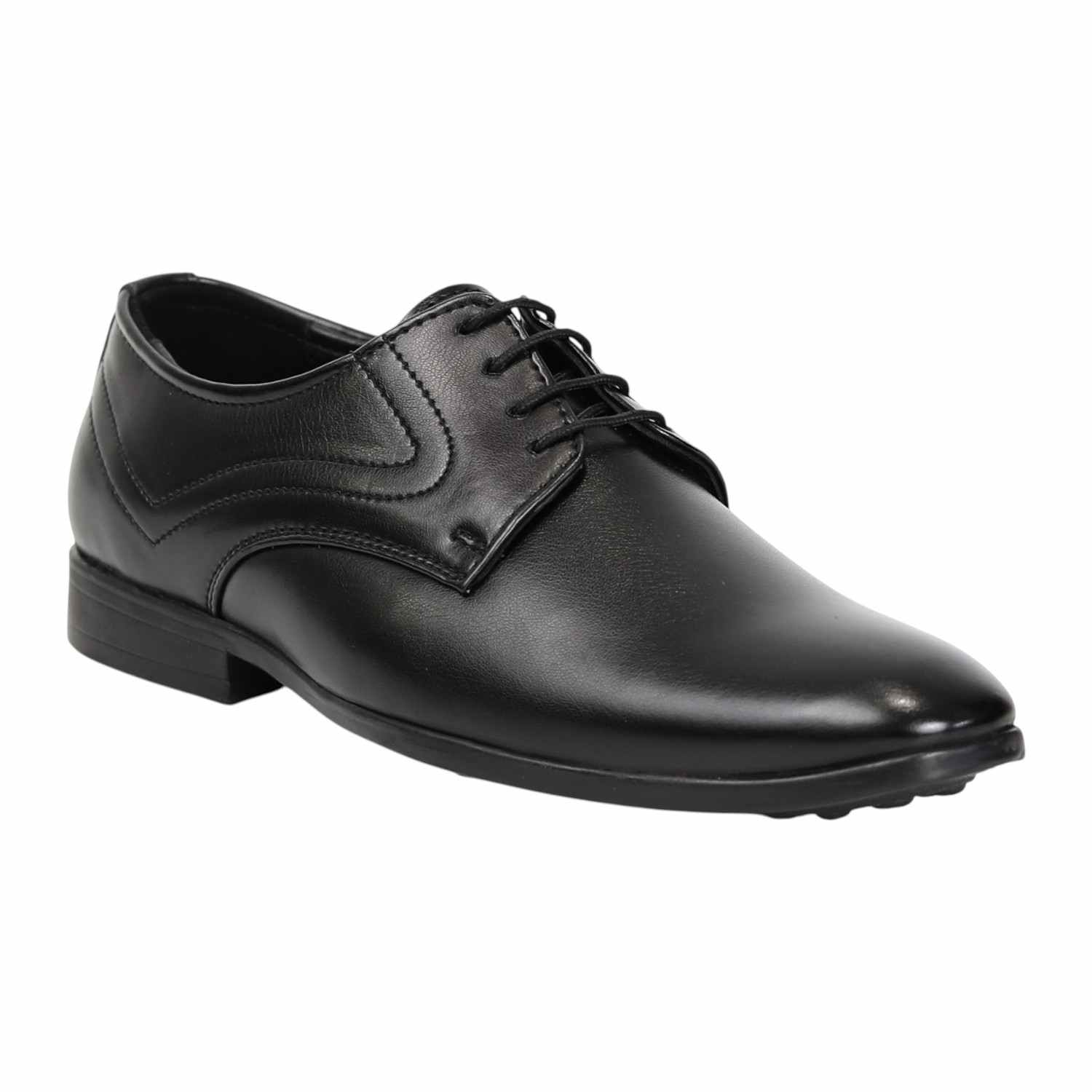 Men’s Black Plain-Toe Derby Shoes | Centro Shoes & More