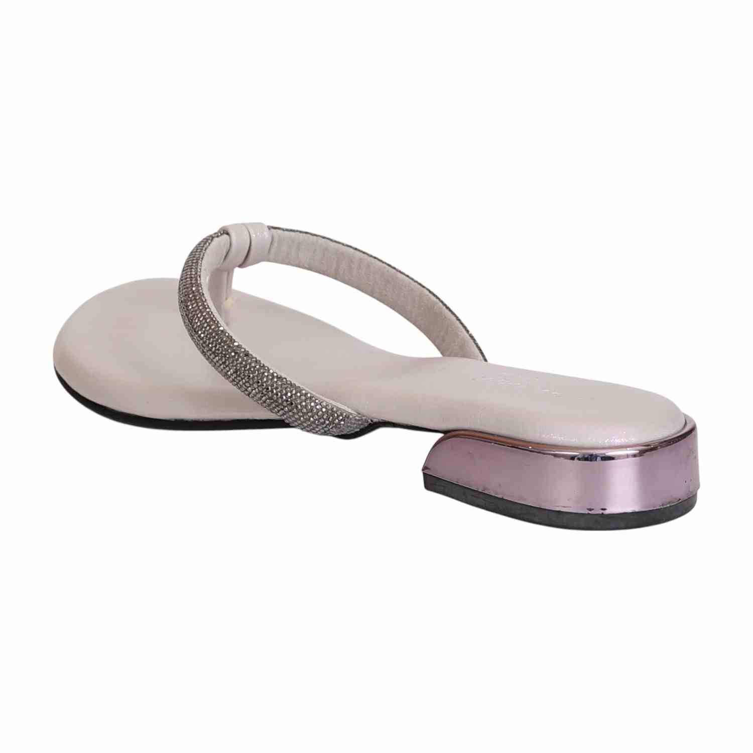 Women Grey Party Thongs with Rhinestones