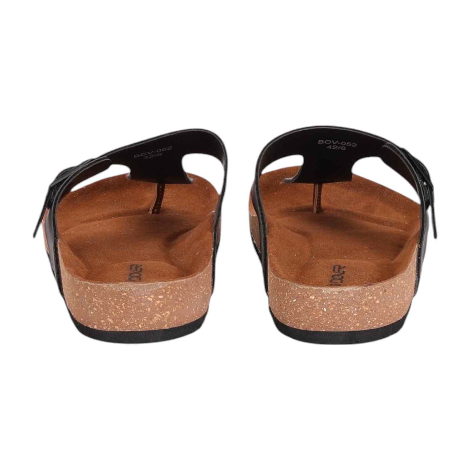 Men Black Thongs with Sleek Design