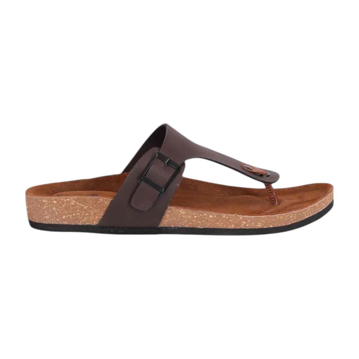 Men Brown Thongs with Sleek Design
