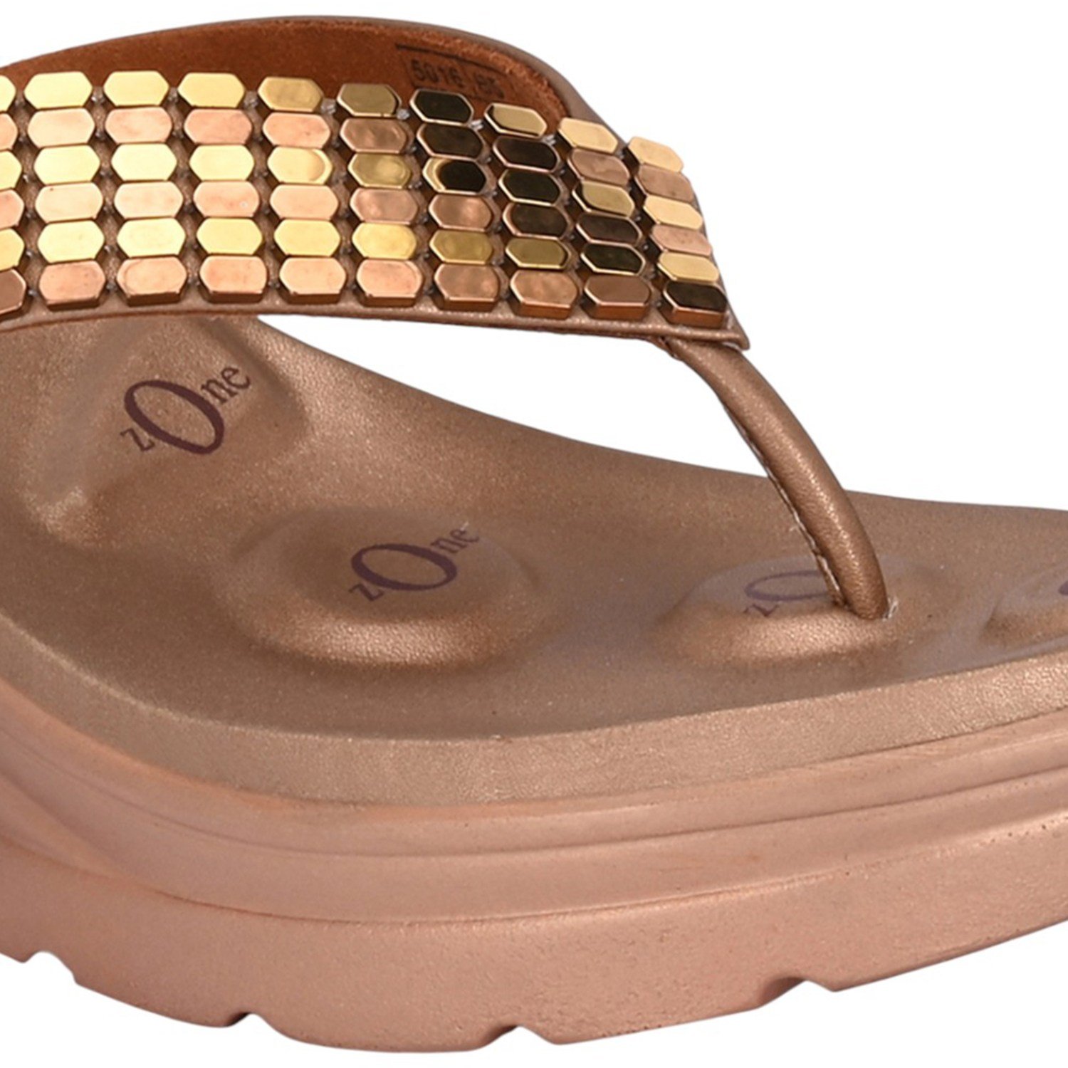 Women Metallic Brown Wedge Flip-Flops