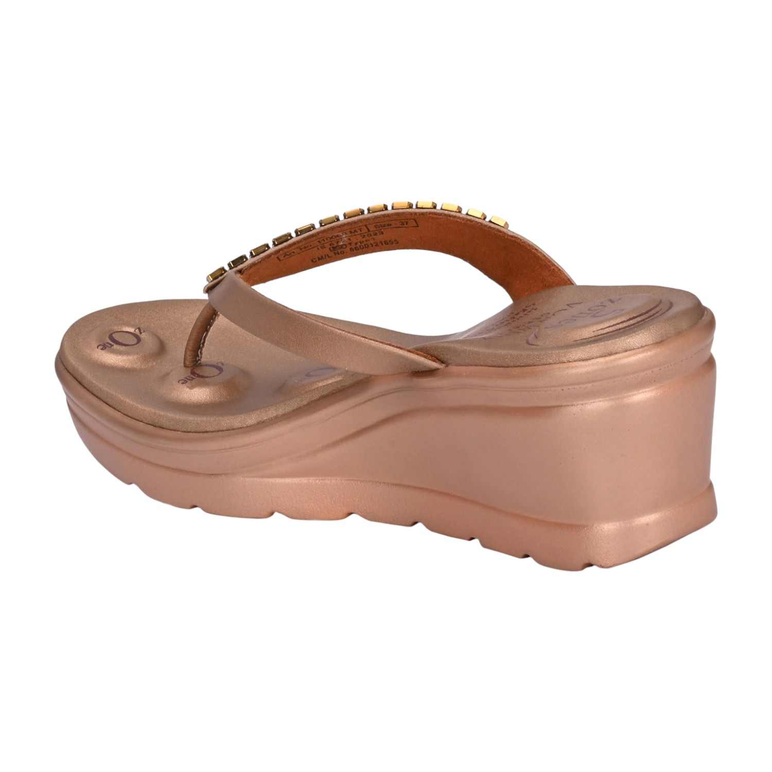 Women Metallic Brown Wedge Flip-Flops