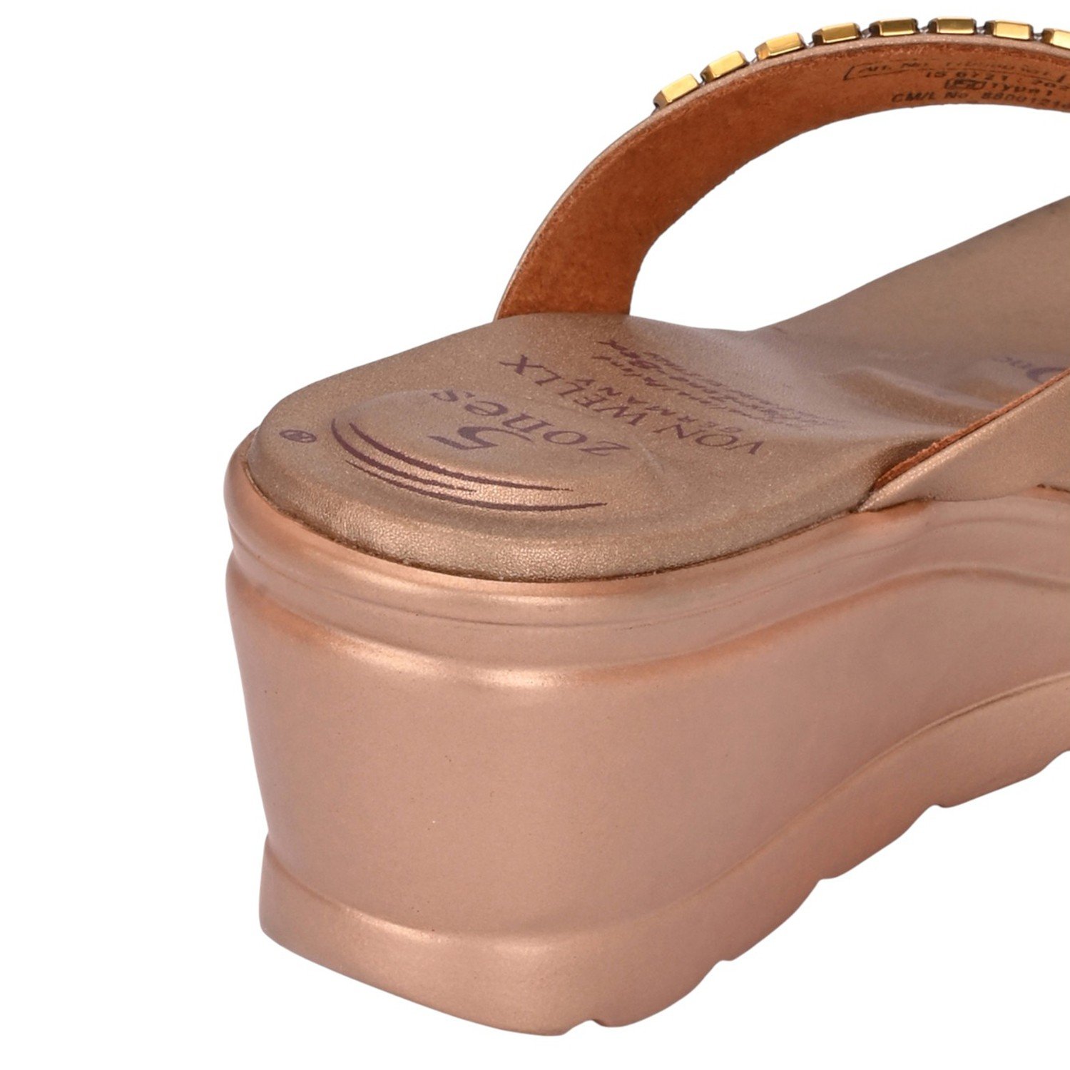 Women Metallic Brown Wedge Flip-Flops