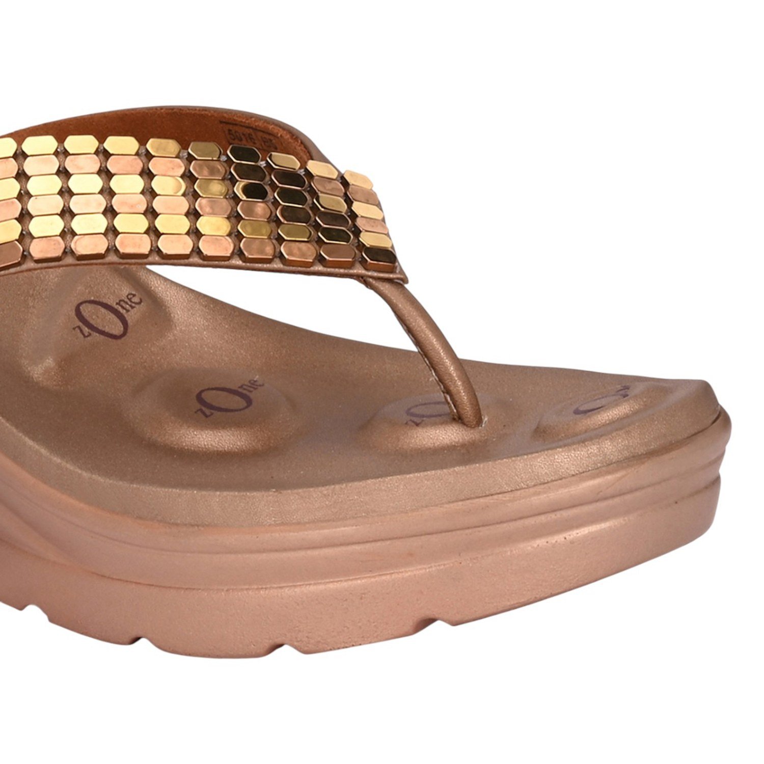 Women Metallic Brown Wedge Flip-Flops