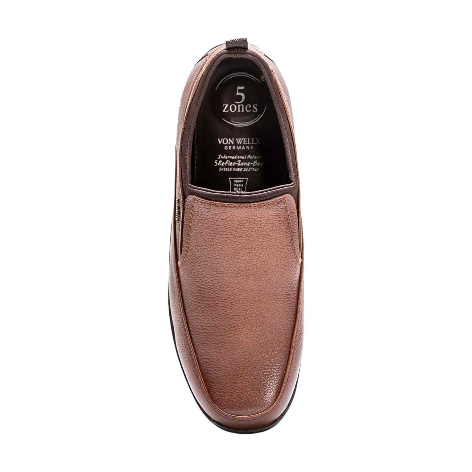 Sleek Sophistication Men Tan Textured Leather Slip-On Dress Shoes