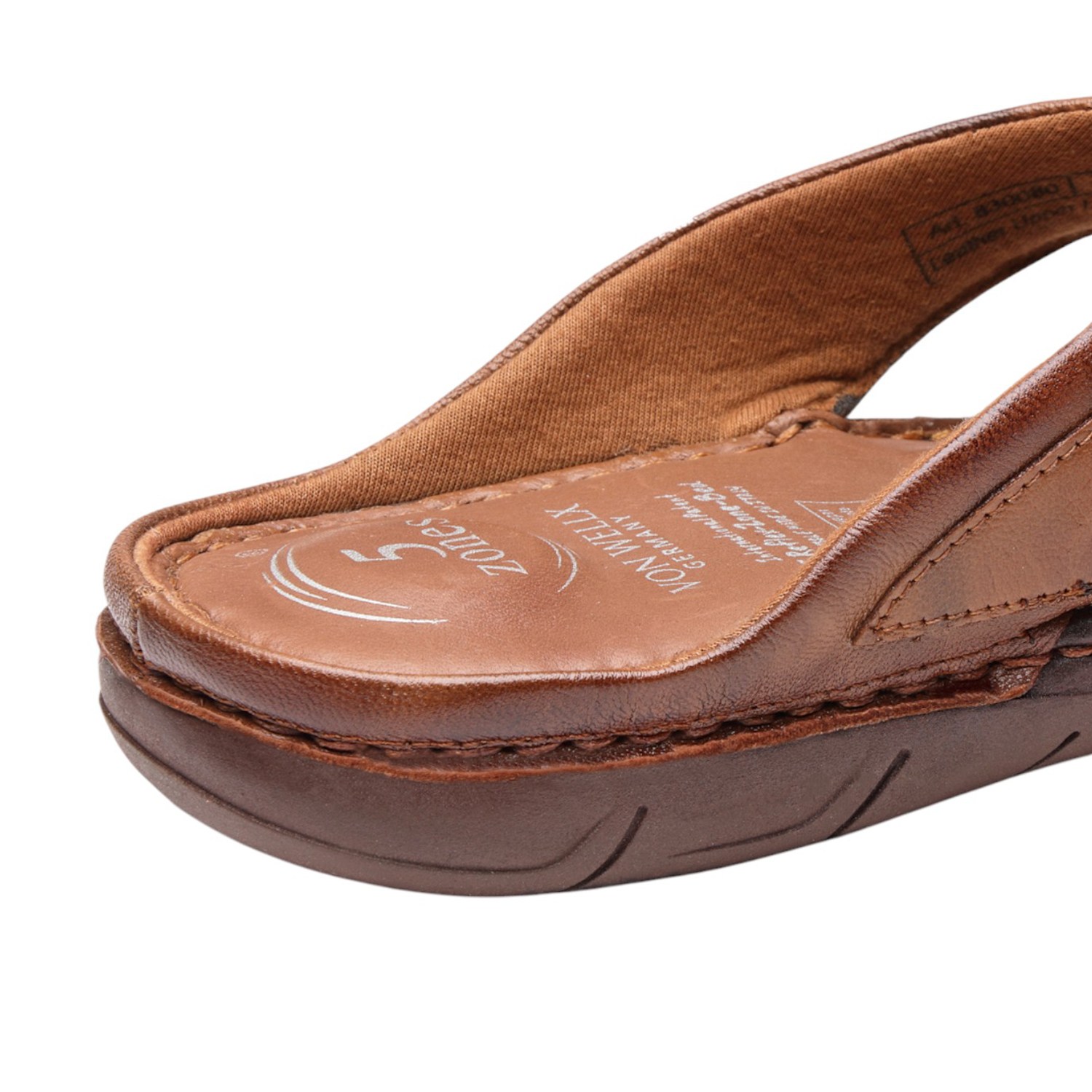 Men Tan Genuine Leather Toe-Ring Thong Sandals