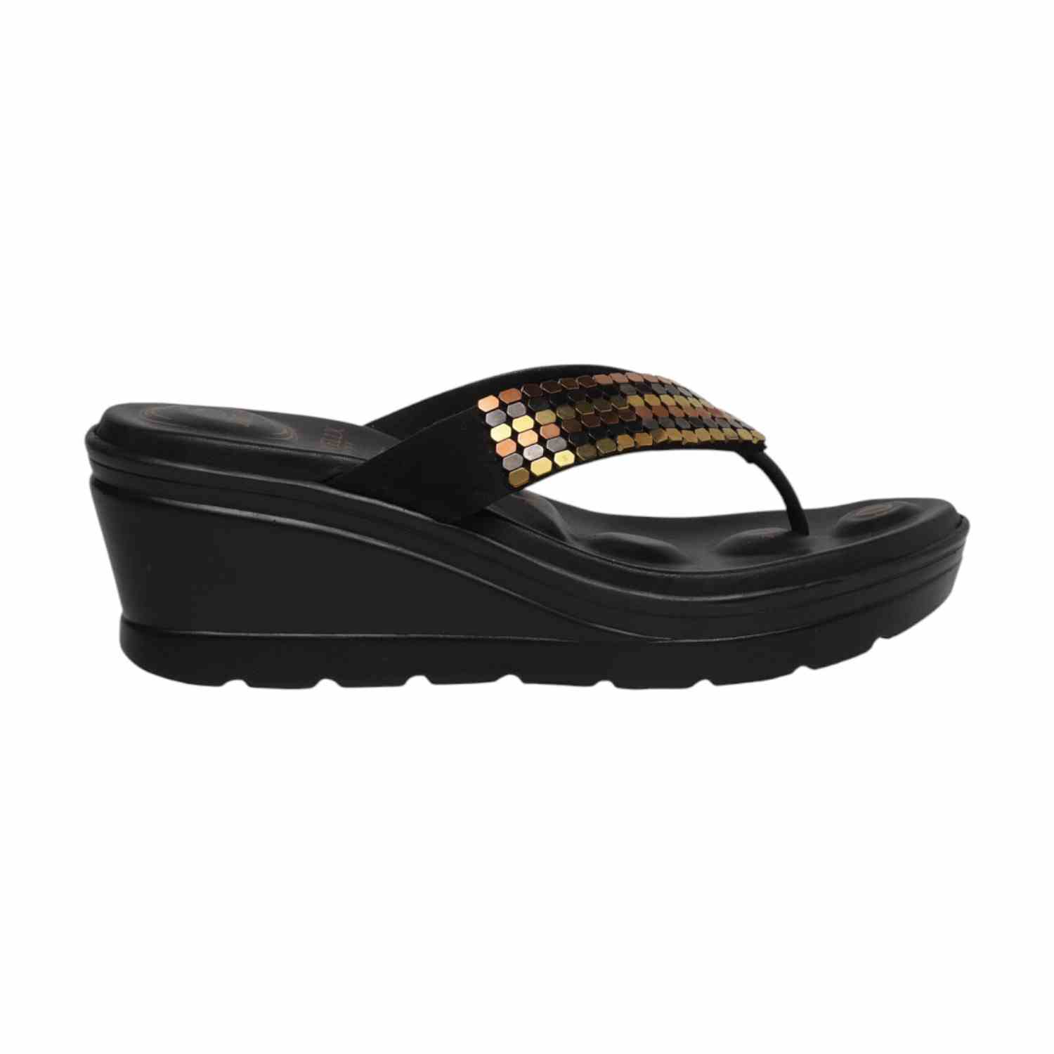 Women Black Casual Wedge