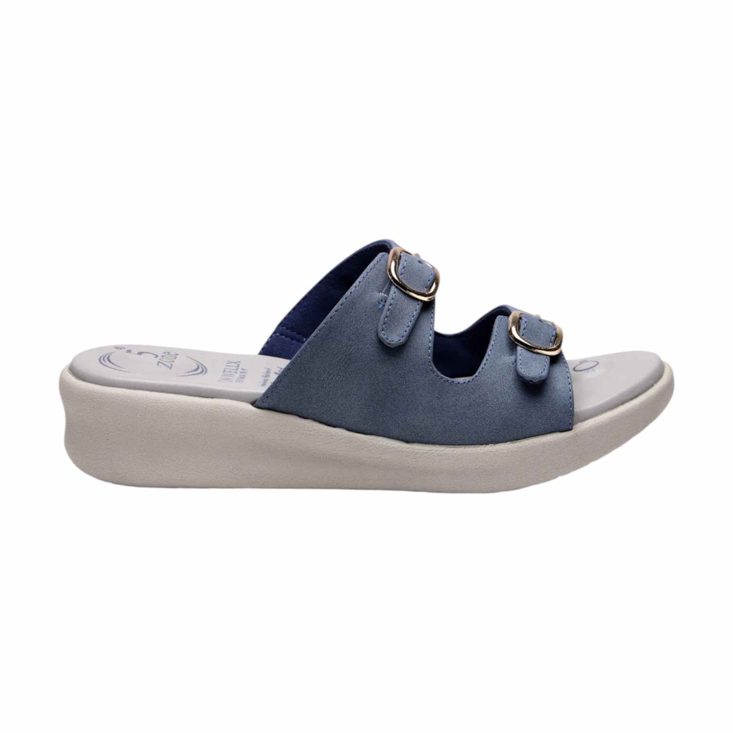 Azure Dream Women Double-Buckle Comfort Slides