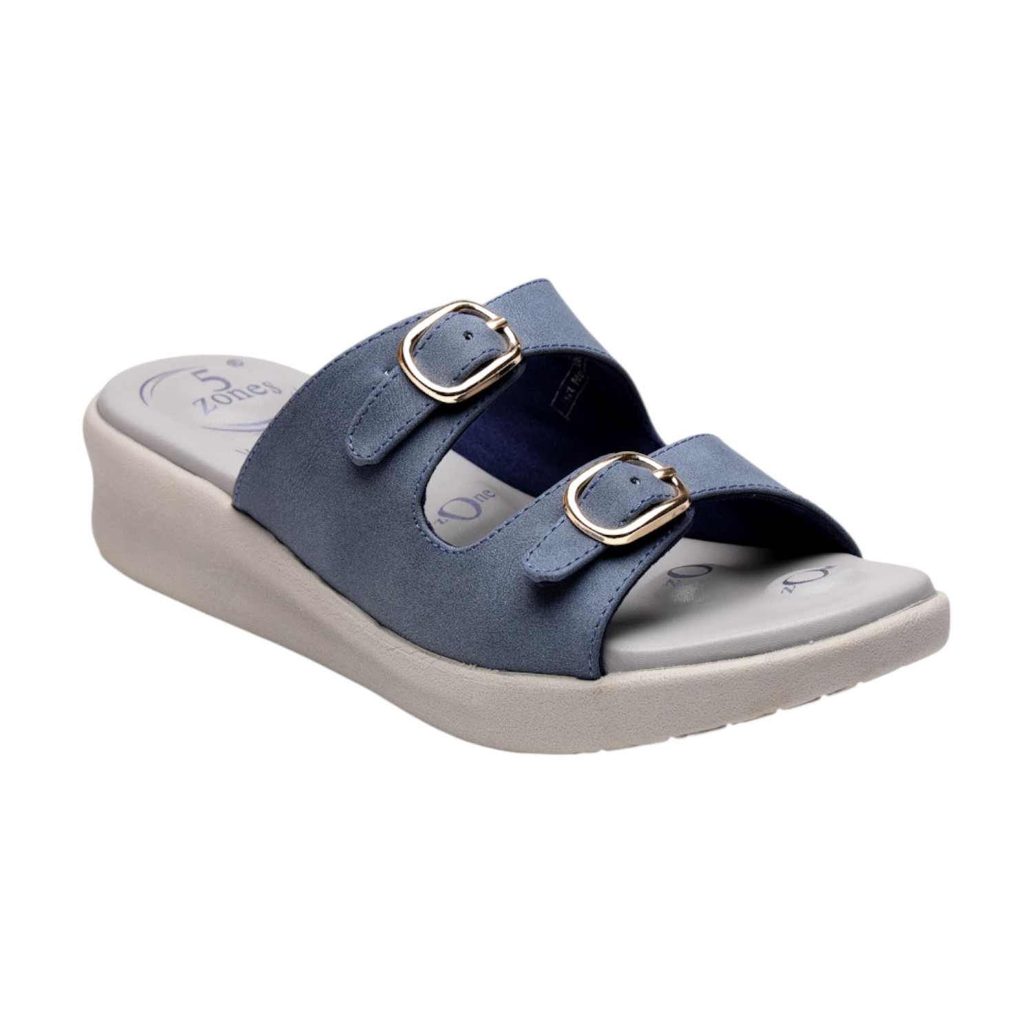 Azure Dream Women Double-Buckle Comfort Slides