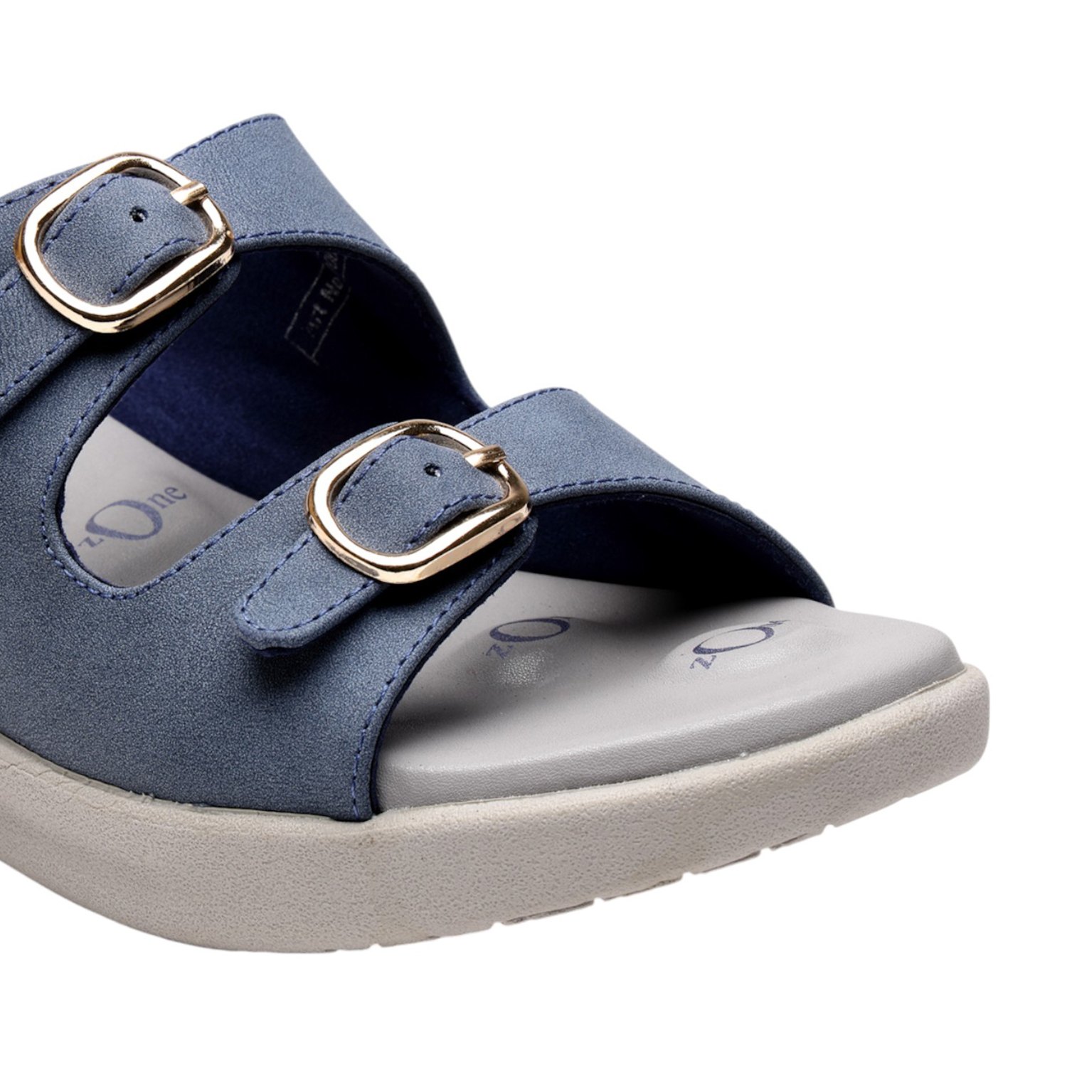 Azure Dream Women Double-Buckle Comfort Slides