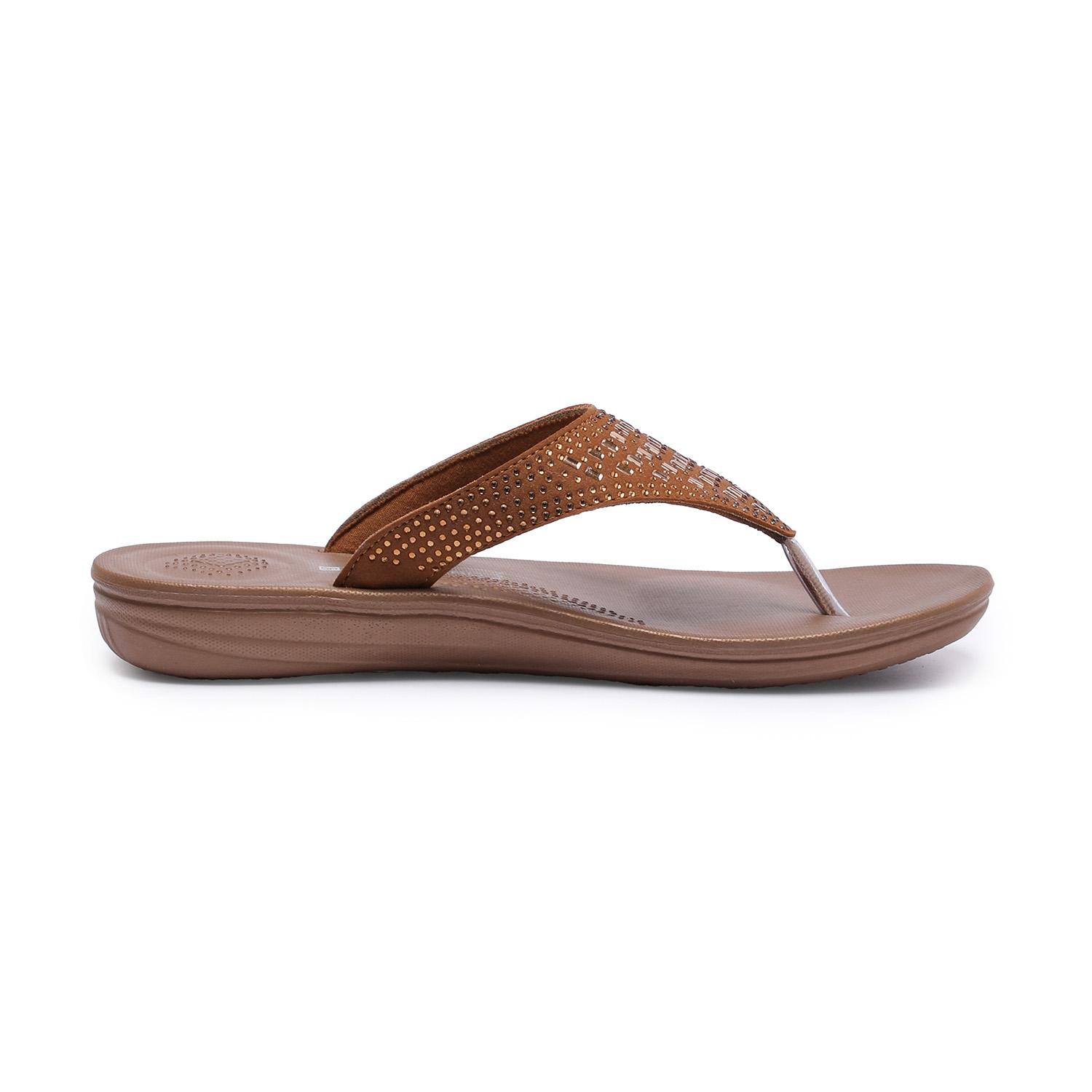 Stylish Bronze Embellished Women Flip-Flops
