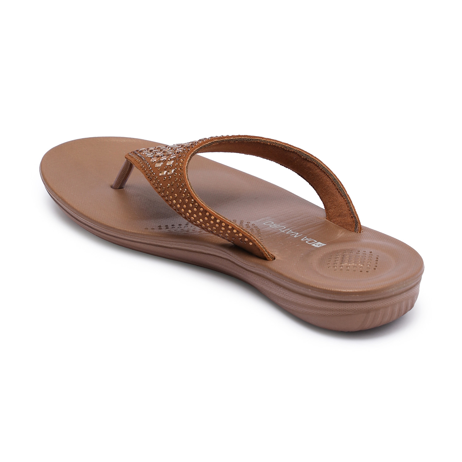 Stylish Bronze Embellished Women Flip-Flops