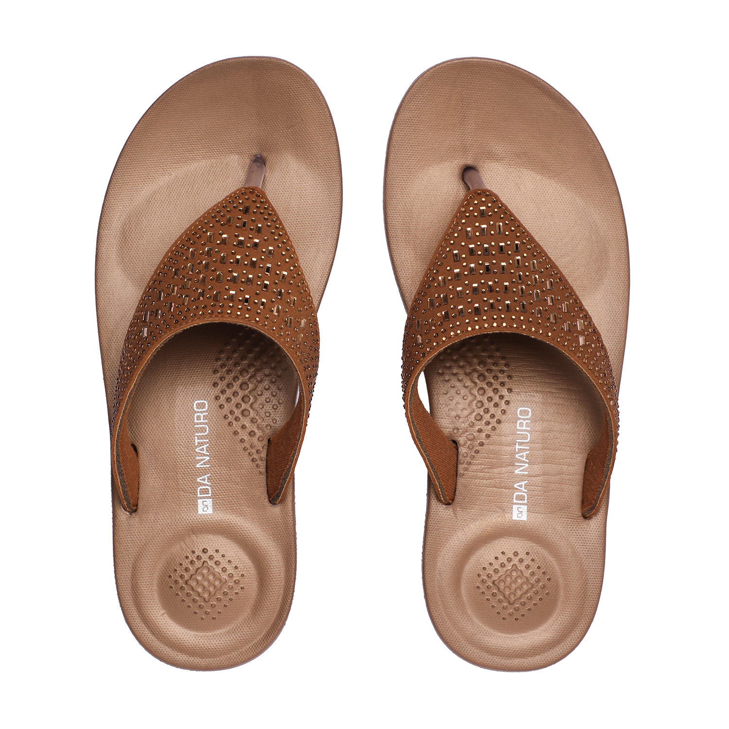 Stylish Bronze Embellished Women Flip-Flops