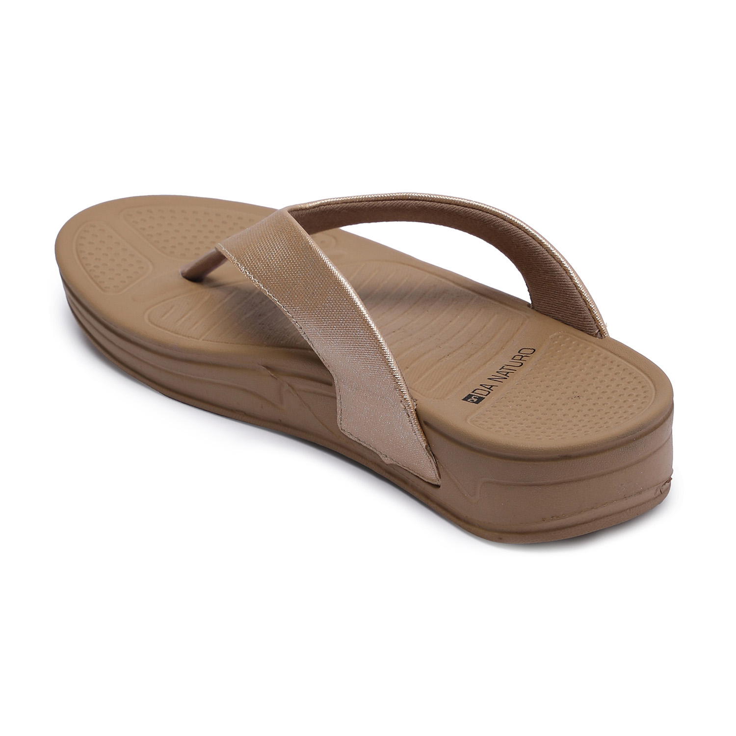 Elegant Gold Glitter Finish Women Comfort Flip-Flops