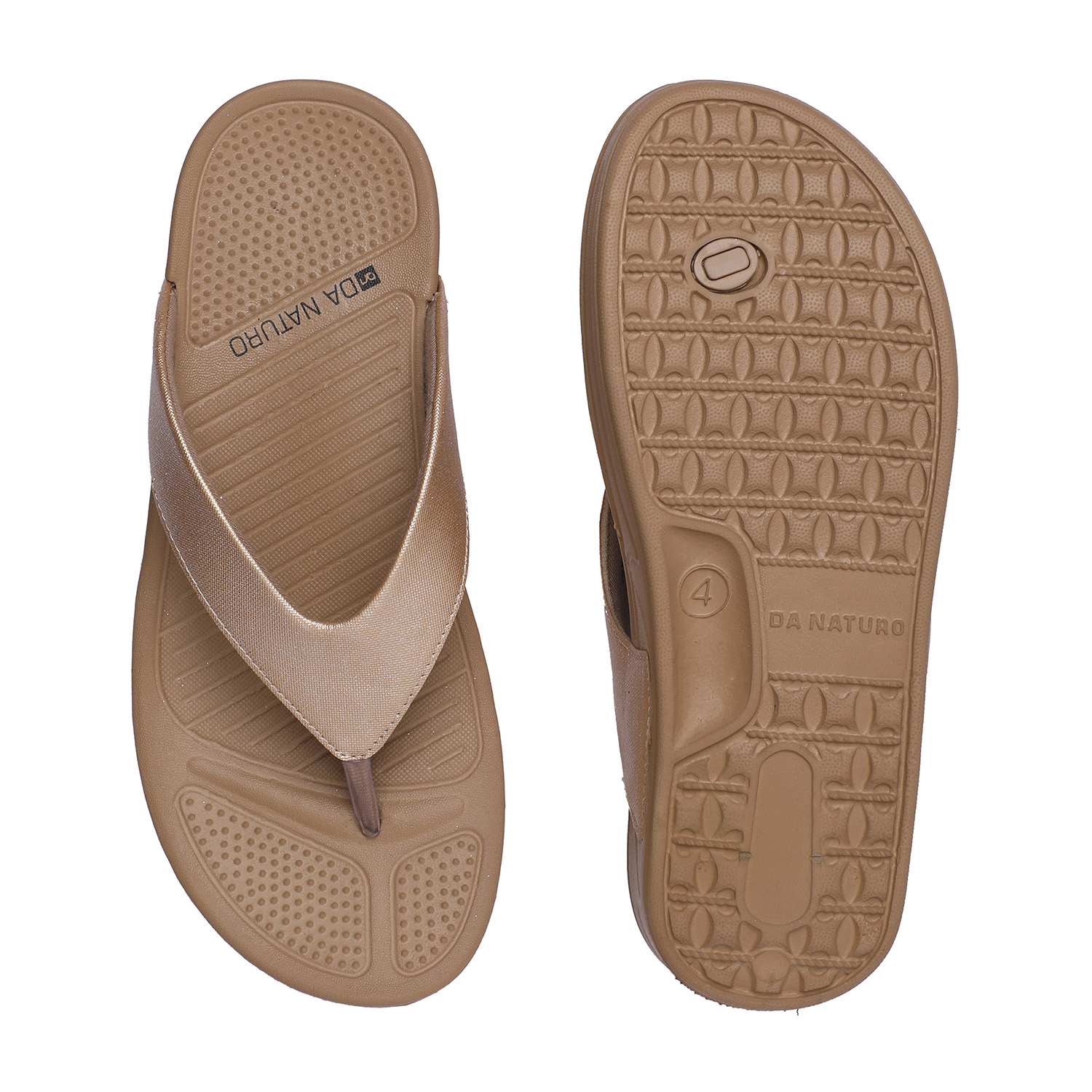 Elegant Gold Glitter Finish Women Comfort Flip-Flops