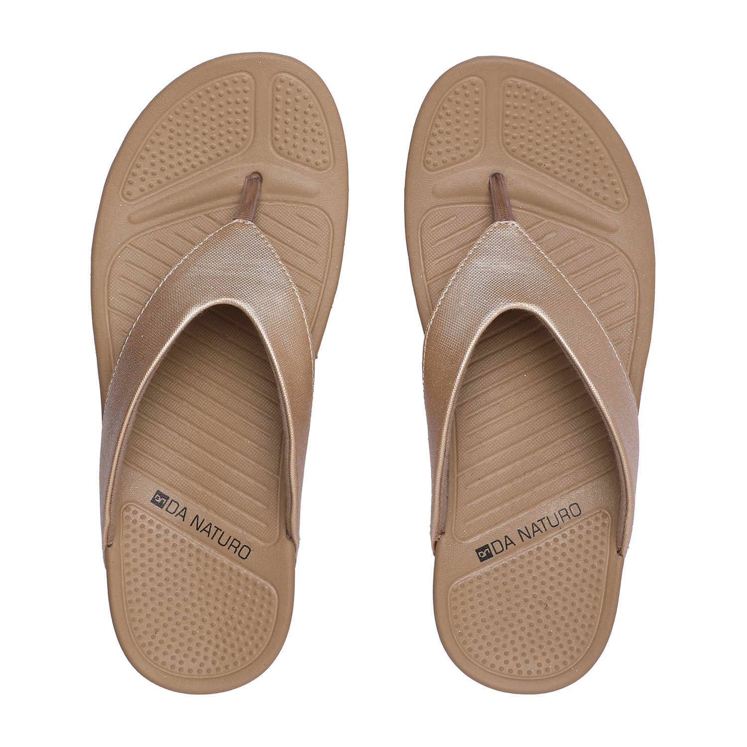 Elegant Gold Glitter Finish Women Comfort Flip-Flops
