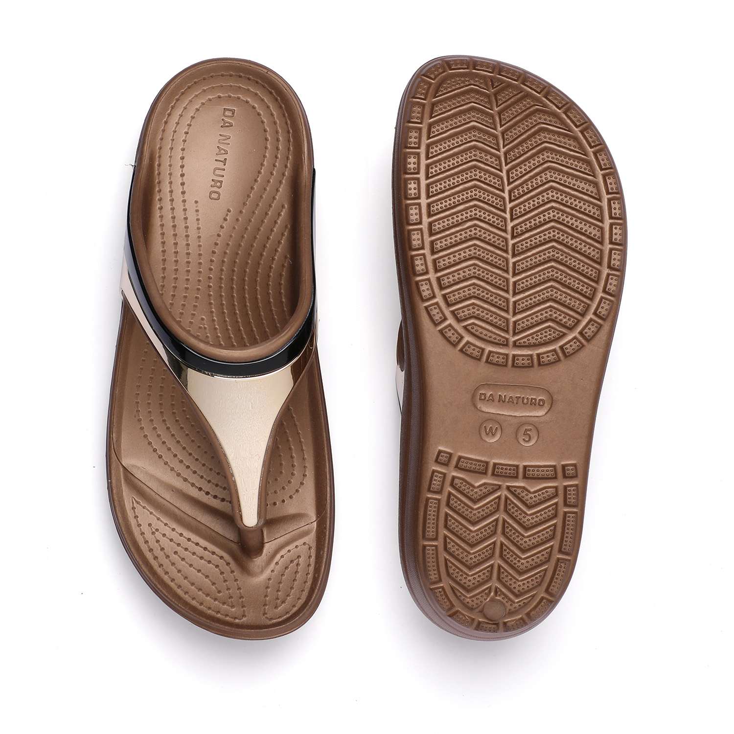 Casual Bronze Flip Flops for Women