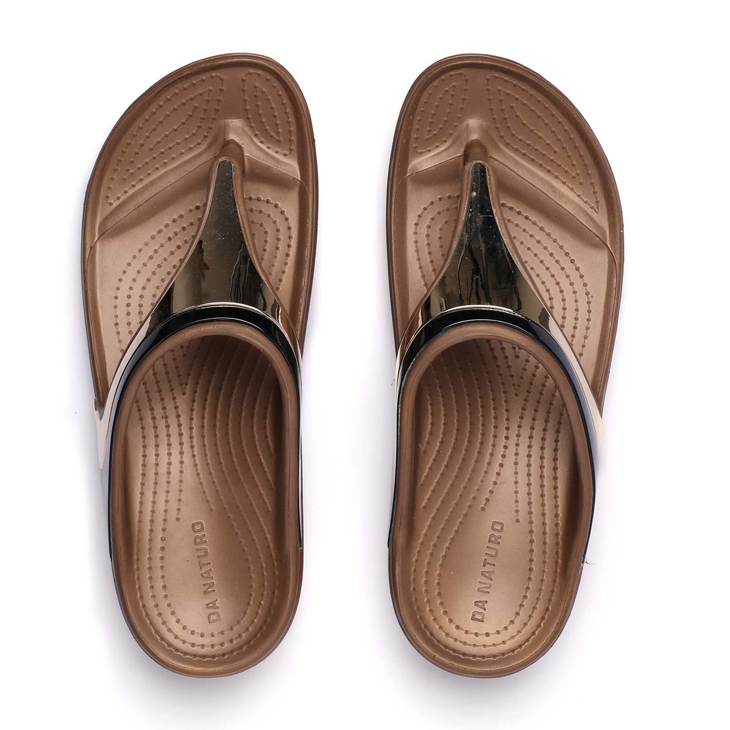 Casual Bronze Flip Flops for Women