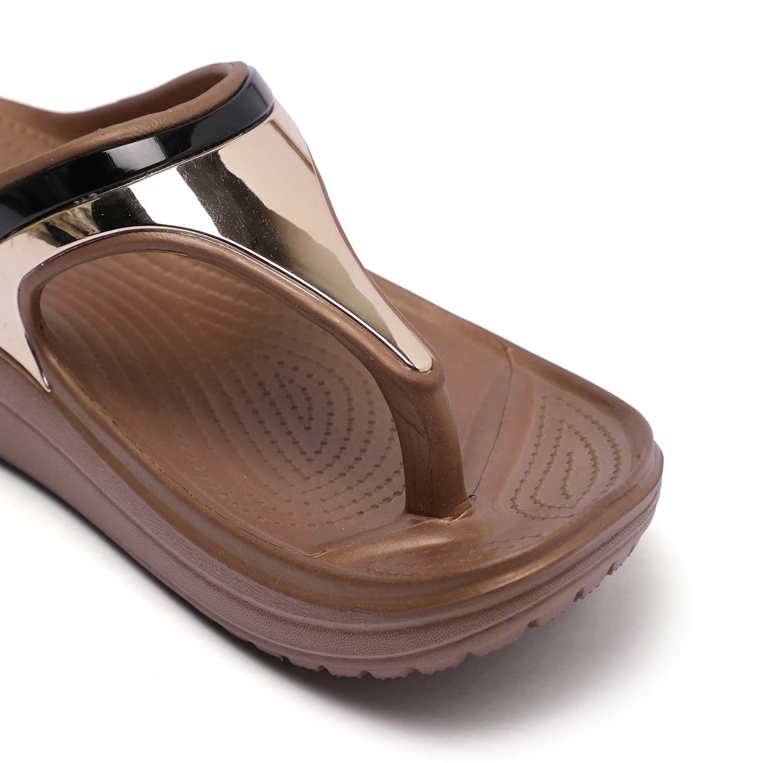 Casual Bronze Flip Flops for Women