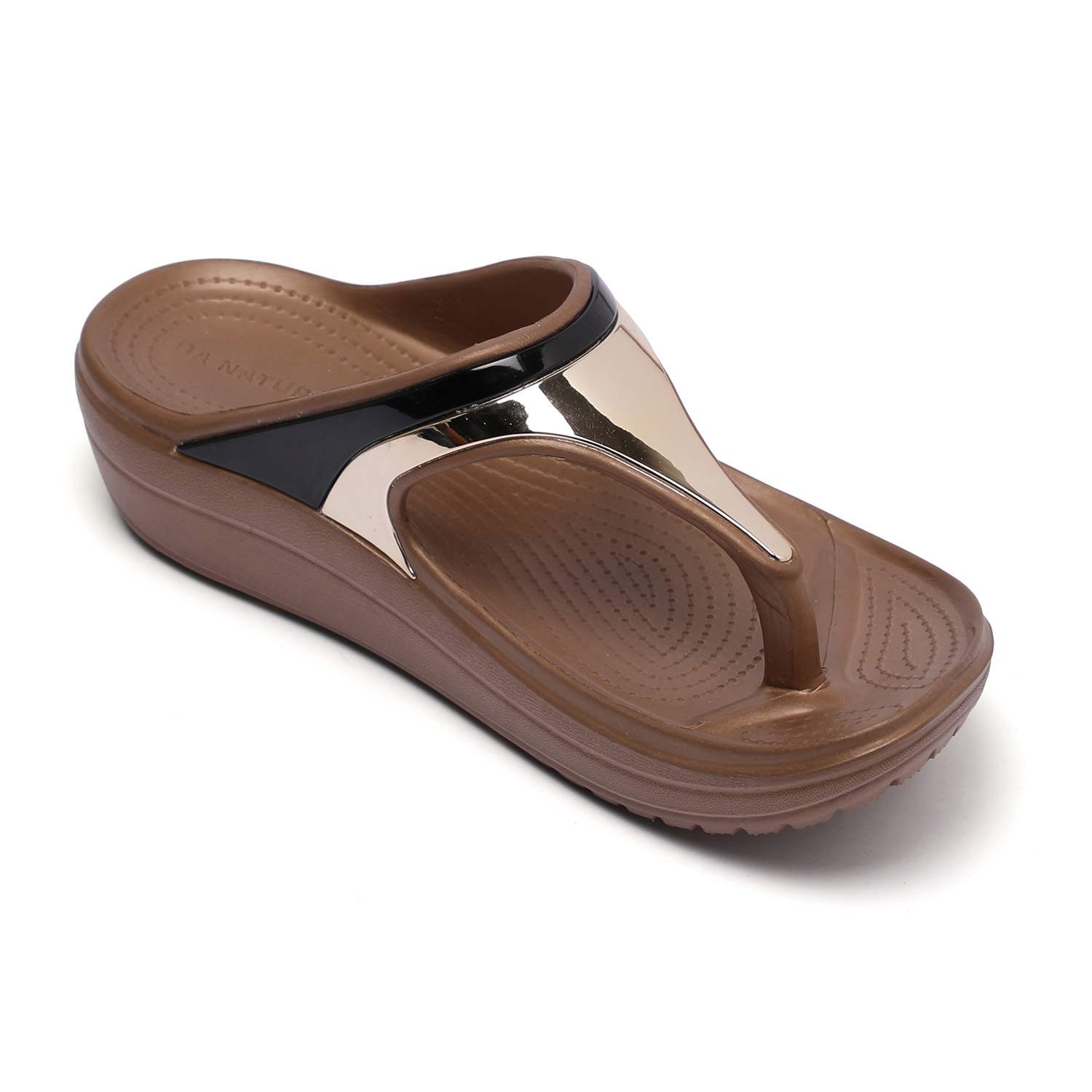 Casual Bronze Flip Flops for Women