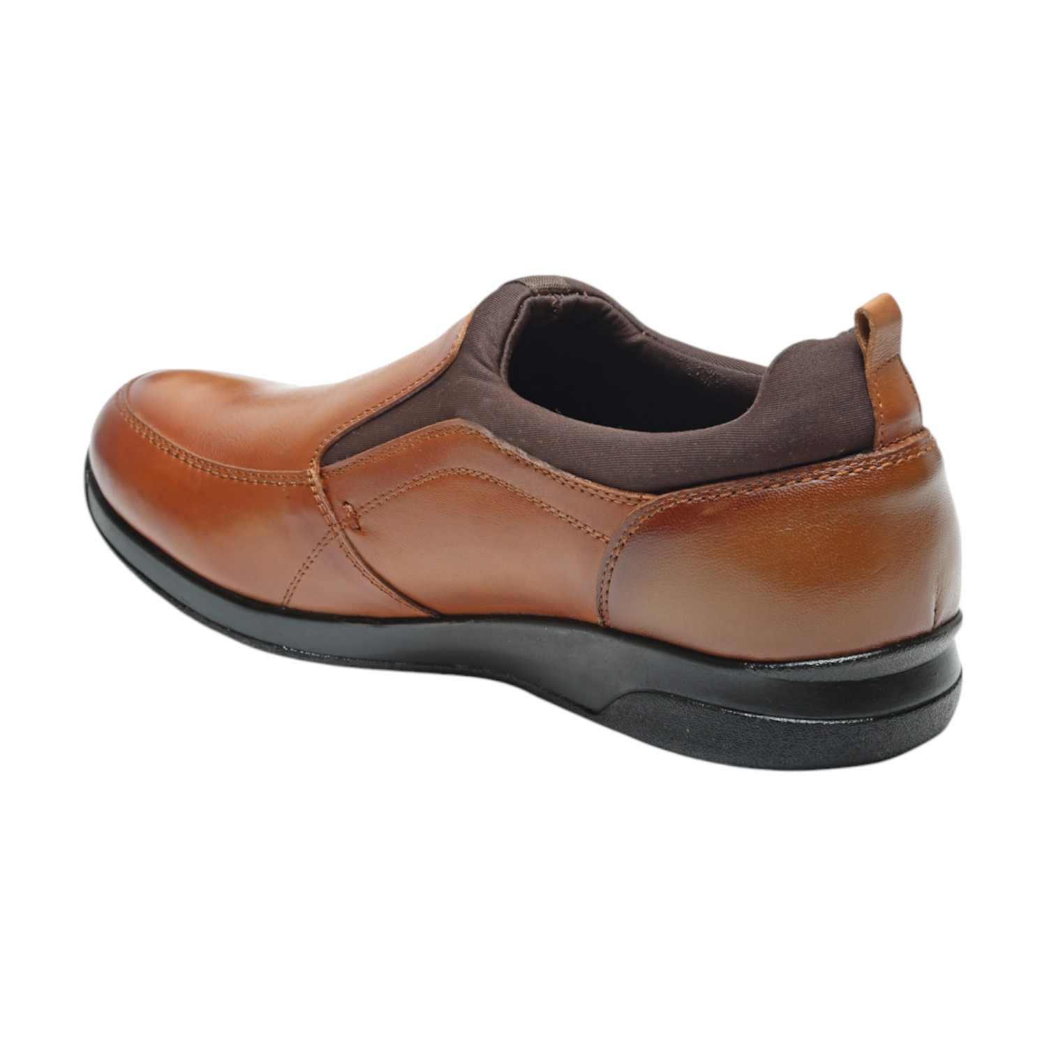 Executive Comfort Men Tan Leather Diabetes Reflex-Zone Slip-Ons