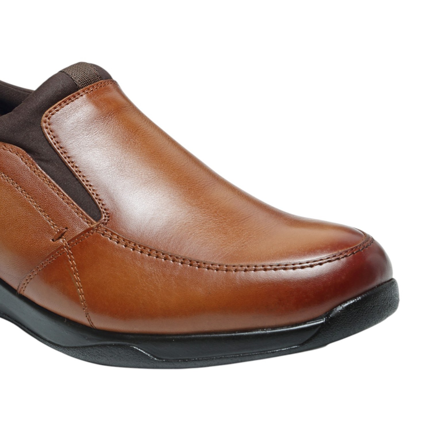 Executive Comfort Men Tan Leather Diabetes Reflex-Zone Slip-Ons