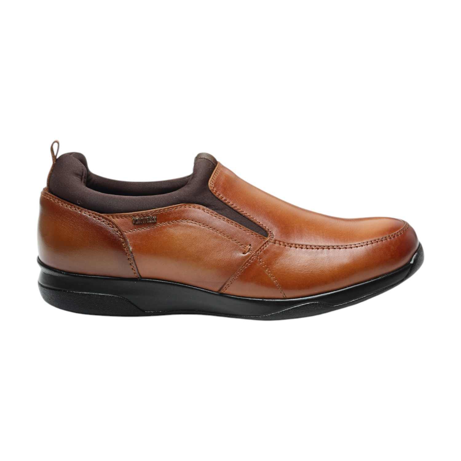 Executive Comfort Men Tan Leather Diabetes Reflex-Zone Slip-Ons