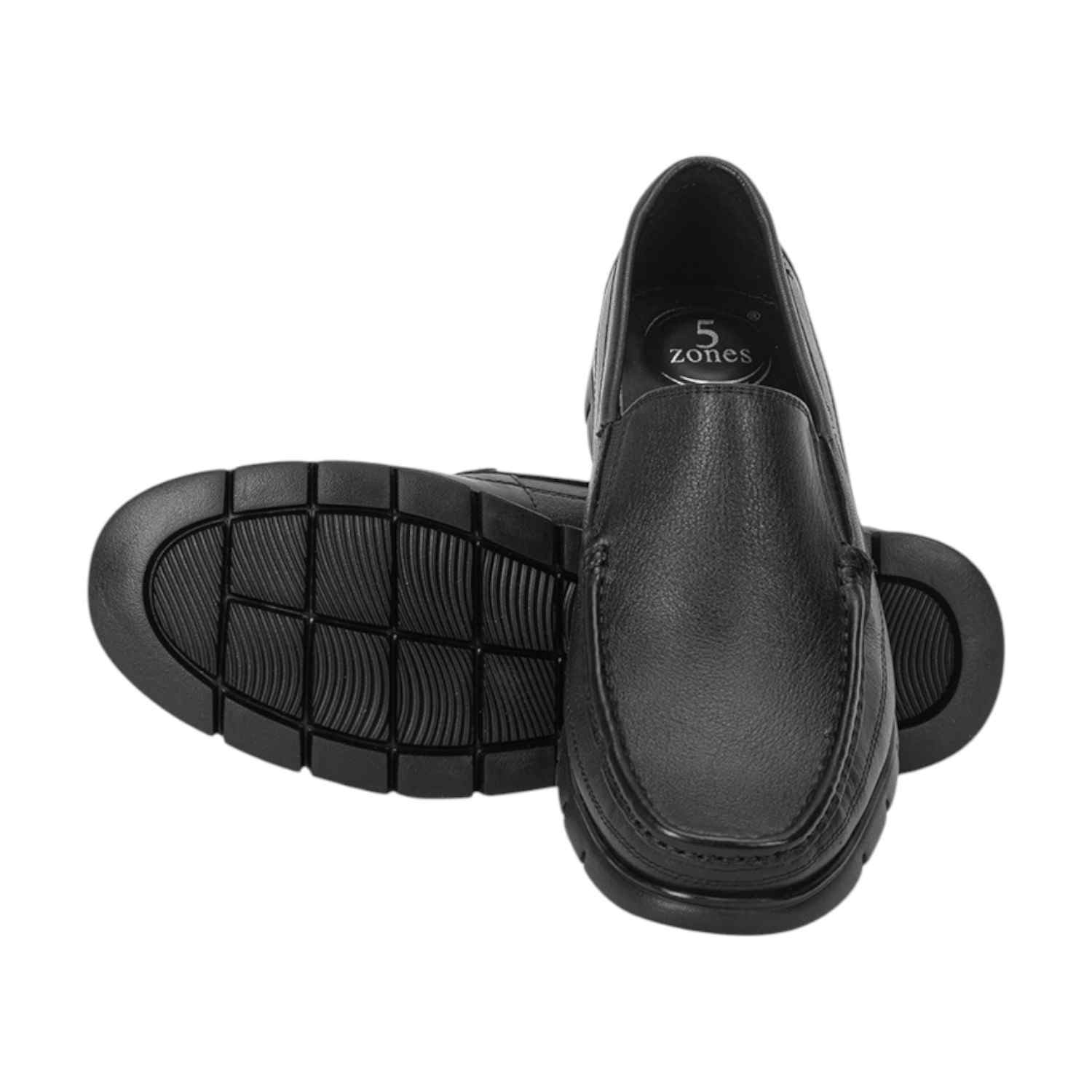 Men Black Genuine Leather Slip-On Loafers