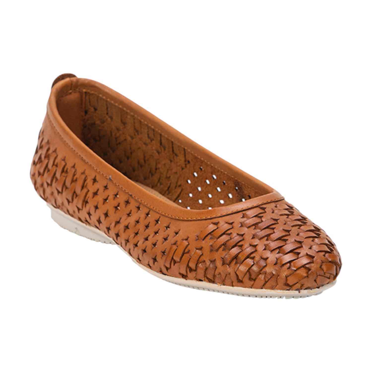 Comfortable Tan Woven Slip-On Flats for Women