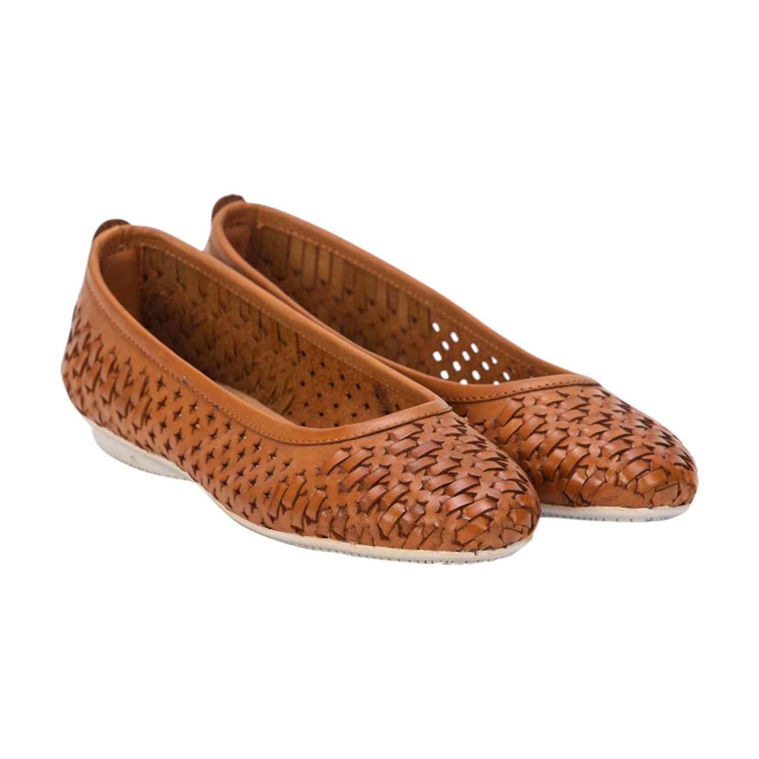 Comfortable Tan Woven Slip-On Flats for Women