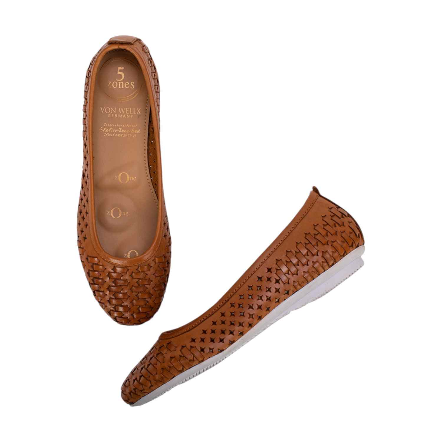 Comfortable Tan Woven Slip-On Flats for Women