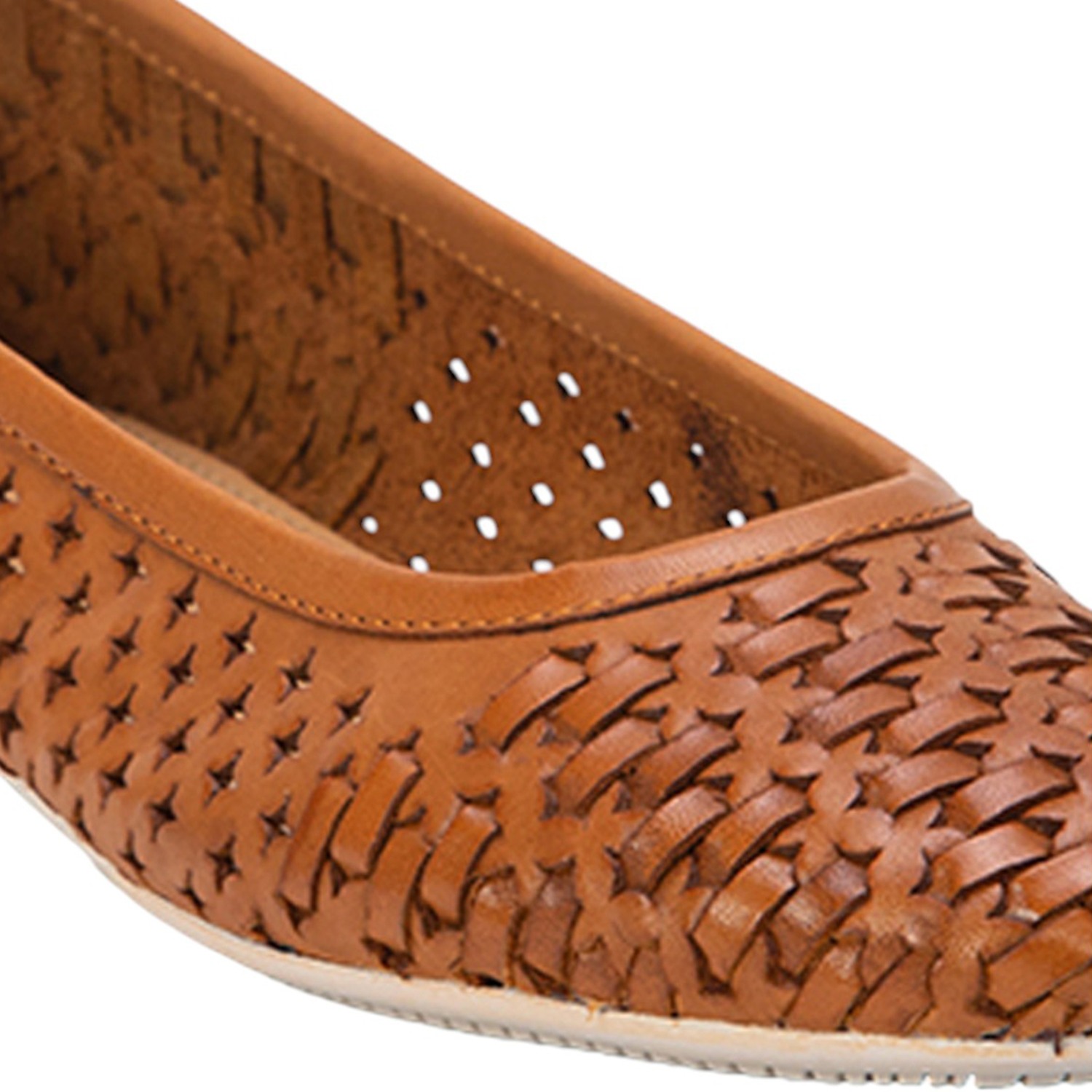 Comfortable Tan Woven Slip-On Flats for Women