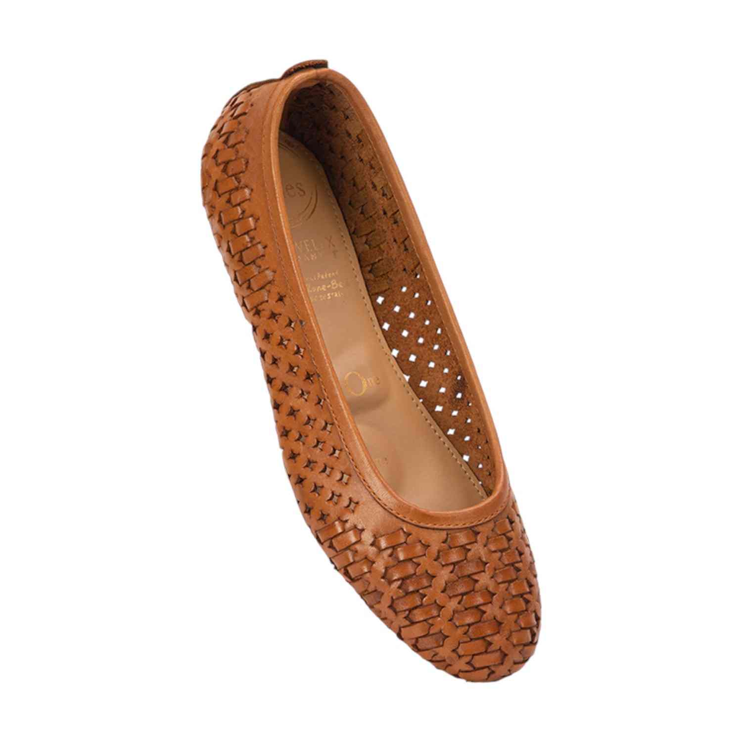 Comfortable Tan Woven Slip-On Flats for Women