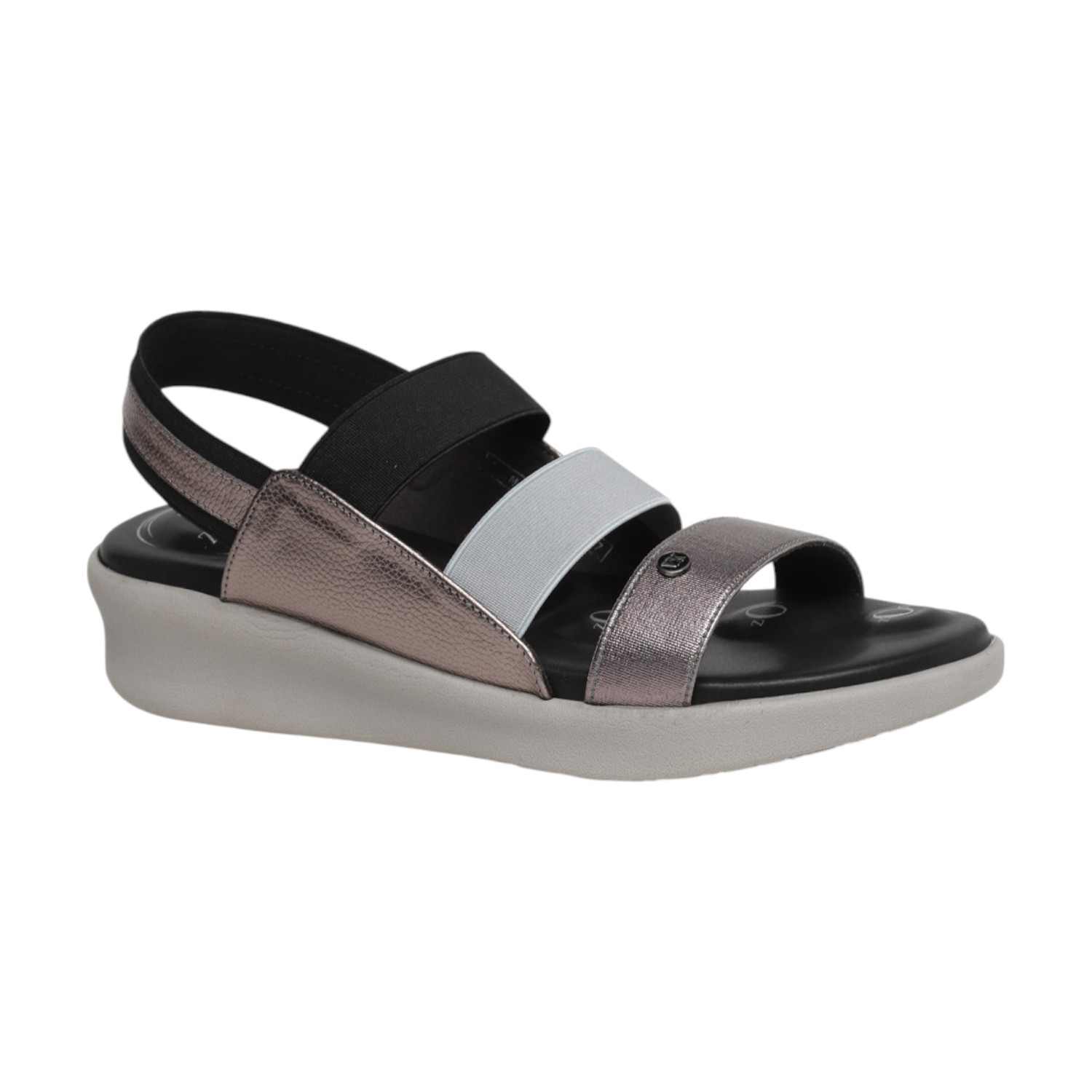 Women Multi-Tone Black Elastic Strap Comfort Sandals