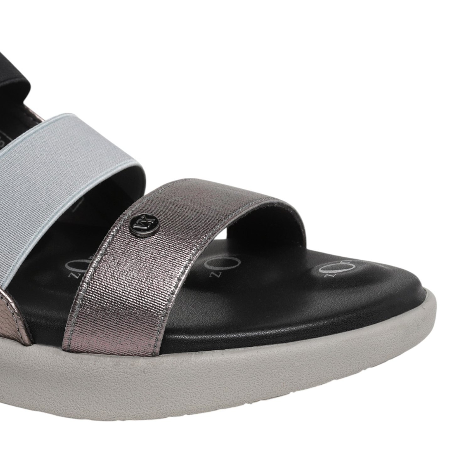 Women Multi-Tone Black Elastic Strap Comfort Sandals