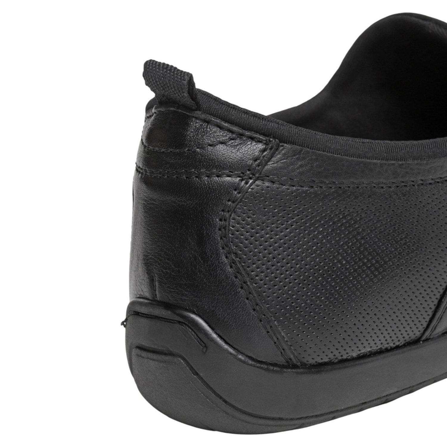 Sleek Sophistication Men Black Textured Leather Slip-On Dress Shoes