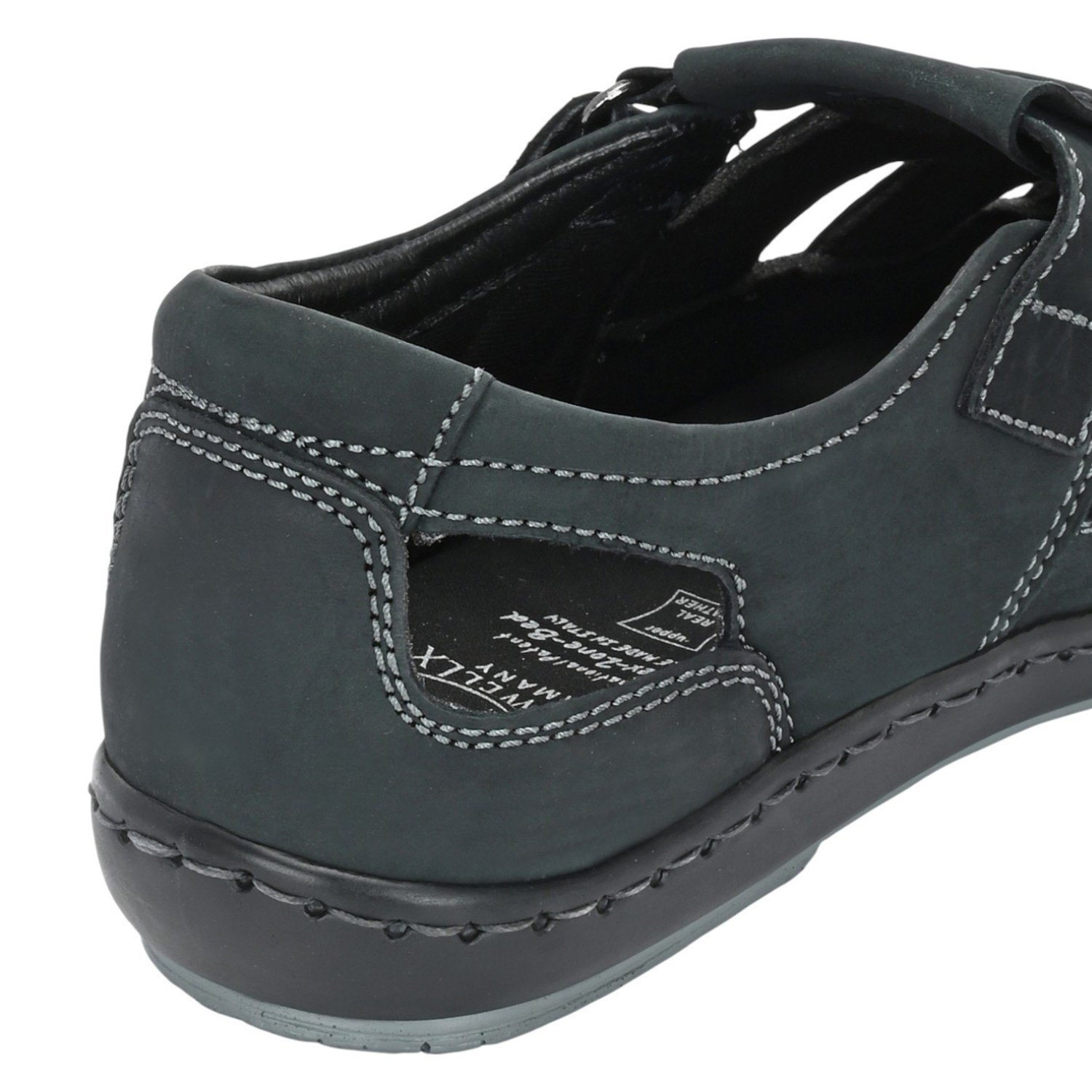 Men Navy Blue Nubuck Closed-Toe Hiker Sandal with Contrast Stitching