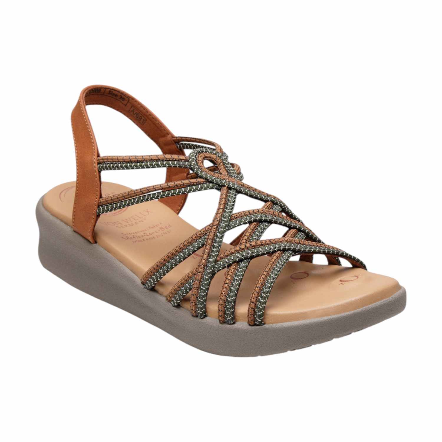 Earthy Elegance Women Woven Strap Slingback Sandals