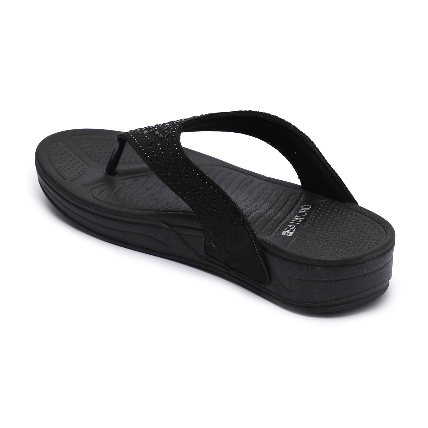 Black Cutwork Design Women's Flip-Flops