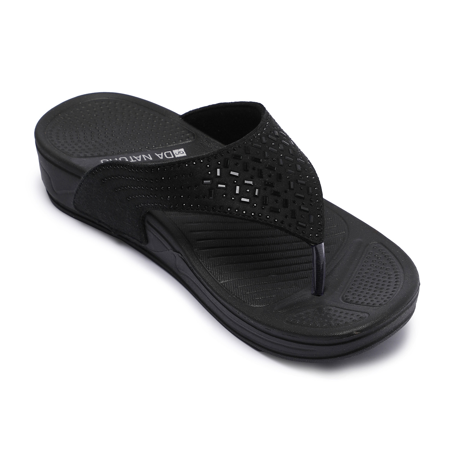Black Cutwork Design Women's Flip-Flops